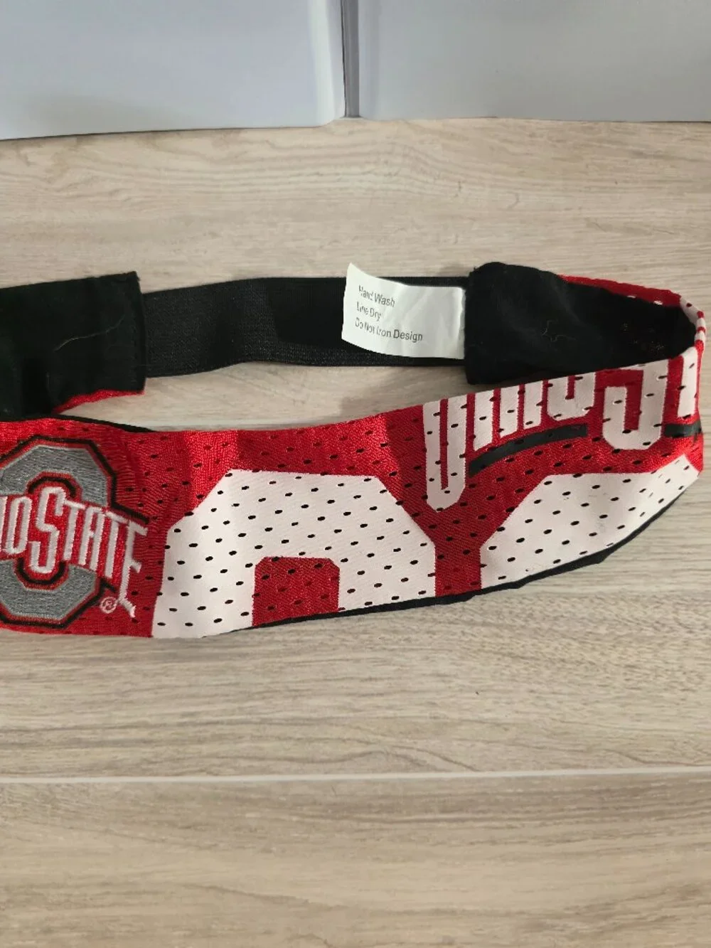 The Ohio State Buckeyes Jersey Headband with embroidered Ohio State.